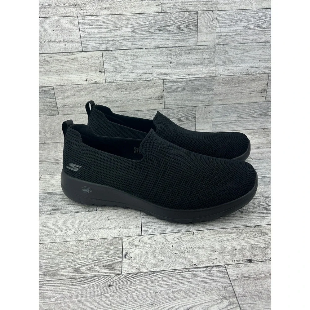 Skechers Go Walk Joy Stretch Fit Black Slip On Shoes 124187W Womens Sz 9.5 Wide